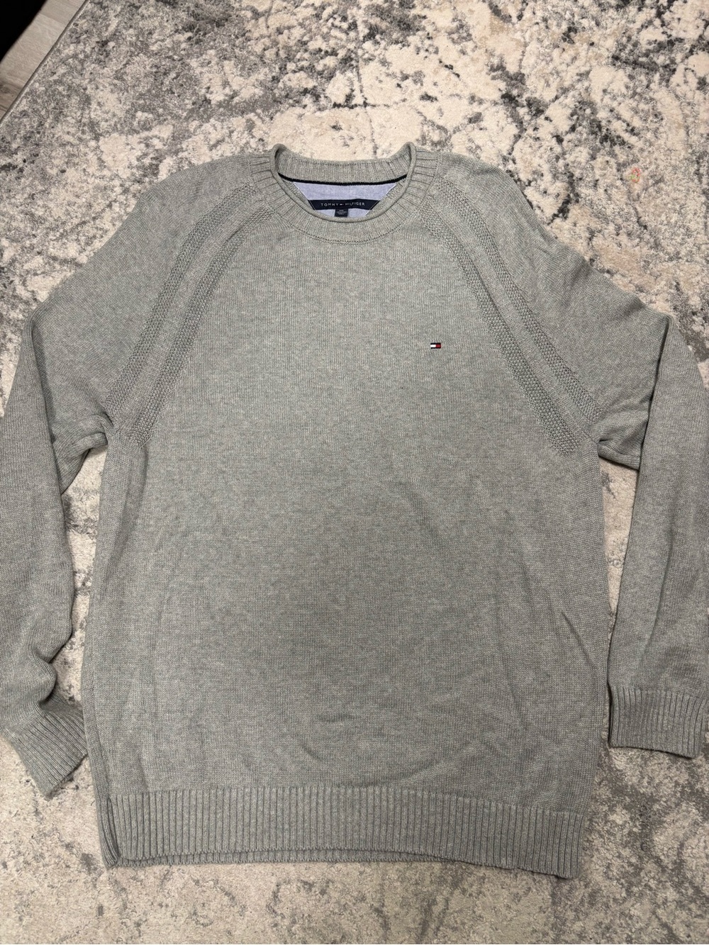 Tommy Hilfiger Light Gray Crewneck Knit Sweater